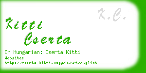 kitti cserta business card